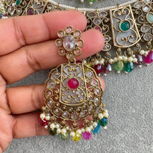 Navratan Polki Kundan Necklace set/Statement Necklace Set/Indian Jewelry/Pakistani Jewelry set/Wedding necklace/Bridal necklace/Indian