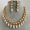 Pearl Kundan Necklace Set/Bollywood Jewelry/Indian wedding set/Bridal necklace set/Pakistani jewelry/wedding kundan set /punjabi Jewelry