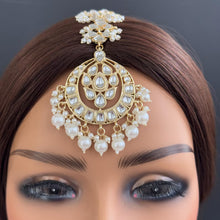 Large Kundan Maang tikka/Kundan Tikka/Indian forehead jewelry/Indian Wedding Jewelry/ Pakistani Jewelry/Jhoomer/Matha patti