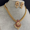 RubyGreen Antique Gold Necklace, South Indian Jewelry, Temple Jewelry, Guttapusalu Necklace, Kemp Jewelry, Wedding necklace, Gold Necklace