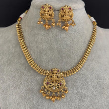 Ruby Gold Necklace, Goddess Laxmi South Indian Jewelry Temple Jewelry Guttapusalu Necklace Wedding necklace Bridal necklace Indian Necklace
