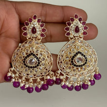 Polki Stone Kundan chandbali Earrings/Kundan Stone Chandbali/Indian Earrings/pearl Earring/Pakistani Earrings/Statement Earrings