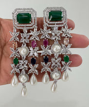 Neeru Bajwa inspired American Diamond earrings, CZ diamond earrings, AD earrings, Statement earrings, Indian Pakistani jewelry, Gifts for he
