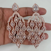 Restocked Rose Gold Diamond Earrings/Victorian earrings/Statement Earrings/CZ Earrings/ Indian Jewelry/ Sabyasachi Earrings/ Indian earrings