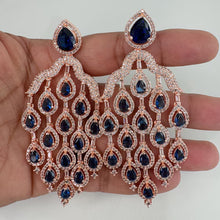 Restocked Rose Gold Diamond Earrings/Victorian earrings/Statement Earrings/CZ Earrings/ Indian Jewelry/ Sabyasachi Earrings/ Indian earrings