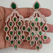 Restocked Rose Gold Diamond Earrings/Victorian earrings/Statement Earrings/CZ Earrings/ Indian Jewelry/ Sabyasachi Earrings/ Indian earrings