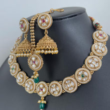 RubyGreen gold Fine Kundan Polki Kundan choker Antique necklace wedding jewelry Indian Jewelry Pakistani Jewelry Wedding necklace Bridal