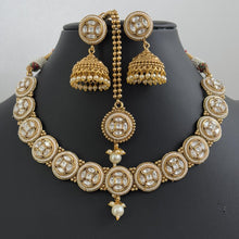 Gold Fine Kundan Polk necklace/South Indian/Temple Jewelry/Matt gold necklace/Rajwadi Necklace/Indian Wedding necklace/Bridal necklace