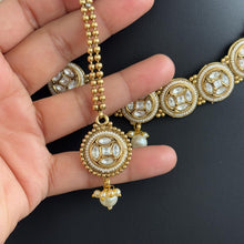 Gold Fine Kundan Polk necklace/South Indian/Temple Jewelry/Matt gold necklace/Rajwadi Necklace/Indian Wedding necklace/Bridal necklace