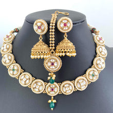 RubyGreen gold Fine Kundan Polki Kundan choker Antique necklace wedding jewelry Indian Jewelry Pakistani Jewelry Wedding necklace Bridal