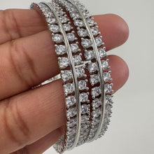 Set of 2 Cz Classic Bangles With Rhodium Plating,/Bracelet/Indian Party Wear Bangles/CZ stone bangles/Indian wedding/bridal jewelry