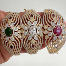 CZ Diamond Gold 2-Tone Plated Bracelet/High-quality CZ Openable bracelet/Indian Jewelry/statement Kada/bridesmaid gift/Fit Sizes 2.2,2.4,2.6