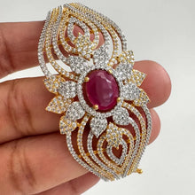 CZ Diamond Gold 2-Tone Plated Bracelet/High-quality CZ Openable bracelet/Indian Jewelry/statement Kada/bridesmaid gift/Fit Sizes 2.2,2.4,2.6