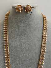 Long gold plated Polki Pearl mala Necklace/Indian Long Necklace/Pakistani Jewelry/Haram Necklace/Indian/Punjabi /Indian Wedding/Rani Haar