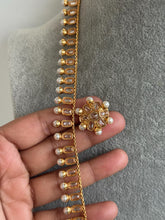 Long gold plated Polki Pearl mala Necklace/Indian Long Necklace/Pakistani Jewelry/Haram Necklace/Indian/Punjabi /Indian Wedding/Rani Haar