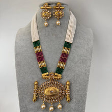 RubyGreen Long gold plated Polki mala Necklace/Indian Long Necklace/Pakistani Jewelry/Necklace Mala/Indian Wedding/Rani Haar