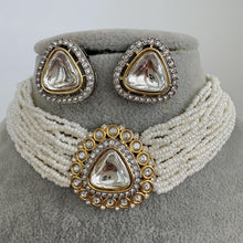 Victorian dual tone uncut polki kundan necklace/Sabyasachi Necklace/Kundan Jewelry Set/Indian wedding collection/Bridal Necklace