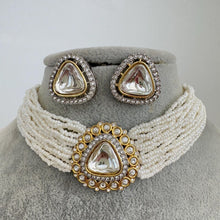 Victorian dual tone uncut polki kundan necklace/Sabyasachi Necklace/Kundan Jewelry Set/Indian wedding collection/Bridal Necklace