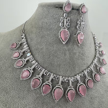 Pink CZ diamond Necklace Jewelry, American Diamond wedding necklace, Cz jewelry,Pakistani, Punjabi wedding jewelry,Prom Jewelry,Gift for her