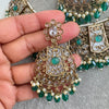 RamaGreen Antique Polki Kundan necklace set/Reverse Ad Necklace/Statement necklace/Indian/Punjabi Necklace/Pakistani Jewelry/Bridal necklace