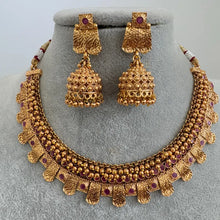 Ruby Gold Necklace South Indian Jewelry Temple Jewelry Guttapusalu Necklace Wedding necklace