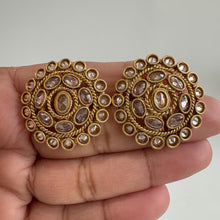 Gold Polki Stud Earrings/ Gold Stud Earrings/Indian Studs/Indian Jewelry/Kundan Studs/Sabyasachi studs/Bridal Jewelry/Indian wedding