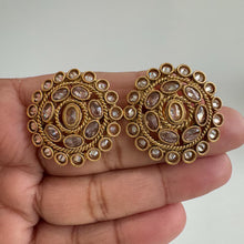 Gold Polki Stud Earrings/ Gold Stud Earrings/Indian Studs/Indian Jewelry/Kundan Studs/Sabyasachi studs/Bridal Jewelry/Indian wedding