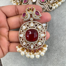 Raveena Tandon inspired Rubygreen Premium Moissanite Polki Doublet Victorian Necklace/Sabyasachi/Indian/Bollywood/Celebrity/PakistaniWedding