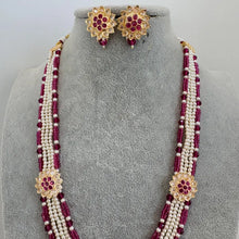 Ruby Kundan long necklace/Indian jewelry/Kundan rani haar/Mala necklace set/Indian Wedding/Bridal Necklace/Punjabi Jewelry/Pakistani Jewelry