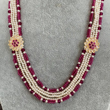 Ruby Kundan long necklace/Indian jewelry/Kundan rani haar/Mala necklace set/Indian Wedding/Bridal Necklace/Punjabi Jewelry/Pakistani Jewelry