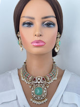 Raveena Tandon inspired MintPink Premium Moissanite Polki Doublet Victorian Necklace/Sabyasachi/Indian/Bollywood/Celebrity/Pakistani wedding