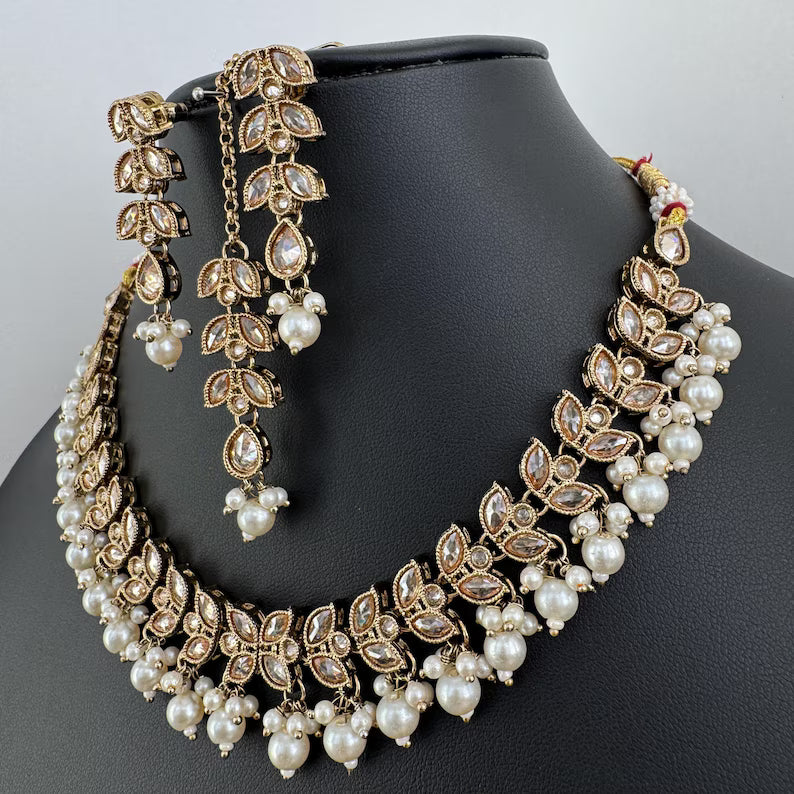 Antique Polki Kundan necklace/Indian jewelry/Punjabi/Pakistani/Wedding necklace/Bridal necklace/Indian necklace