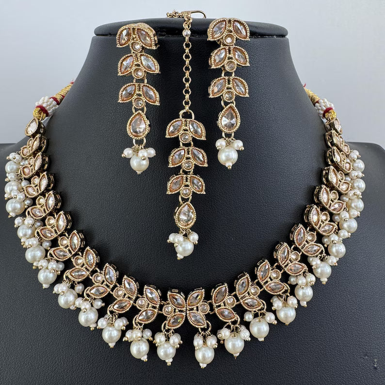Antique Polki Kundan necklace/Indian jewelry/Punjabi/Pakistani/Wedding necklace/Bridal necklace/Indian necklace