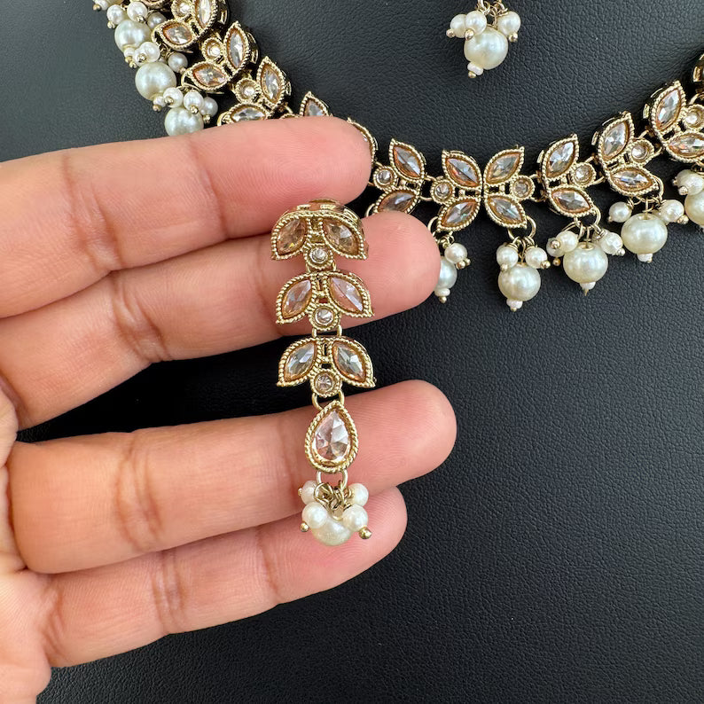 Antique Polki Kundan necklace/Indian jewelry/Punjabi/Pakistani/Wedding necklace/Bridal necklace/Indian necklace