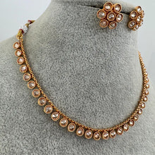 Gold Polki Kundan necklace/South Indian Jewelry/Delicate Necklace/Guttapusalu Necklace/Wedding necklace/Bridal necklace/Indian necklace