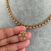 Gold Polki Kundan necklace/South Indian Jewelry/Delicate Necklace/Guttapusalu Necklace/Wedding necklace/Bridal necklace/Indian necklace