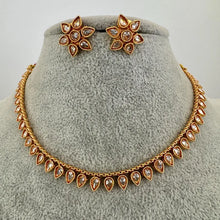 Gold Polki Kundan necklace/South Indian Jewelry/Delicate Necklace/Guttapusalu Necklace/Wedding necklace/Bridal necklace/Indian necklace