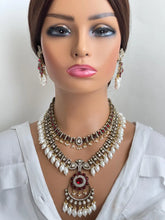 Ruby Premium Quality Victorian Moissanite Polki Kundan Necklace/Statement Long /Semi Precious/Rani Haar/Indian wedding/Bridal Collection