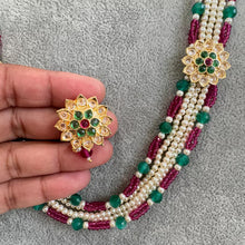 Rubygreen Kundan long necklace/Indian jewelry/Kundan rani haar/Mala necklace/Indian Wedding/Bridal Necklace/Punjabi Jewelry/Pakistani Jewelr