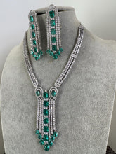 RamaGreen Silver CZ Diamond necklace, American Diamond Necklace,Indian pakistani jewelry for wedding, gift for her, bridal jewelry