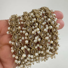Restocked Bollywood Style Polki Kundan antique finish Pearl Bangles (4pcs) Punjabi Pearl bangles/Bridal bangles/wedding jewelry/pakistani