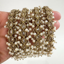 Restocked Bollywood Style Polki Kundan antique finish Pearl Bangles (4pcs) Punjabi Pearl bangles/Bridal bangles/wedding jewelry/pakistani