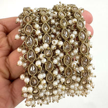 Restocked Bollywood Style Polki Kundan antique finish Pearl Bangles (4pcs) Punjabi Pearl bangles/Bridal bangles/wedding jewelry/pakistani