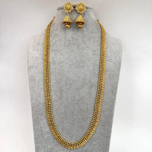 Antique Gold Long Necklace/Indian Necklace/South Indian Necklace/Long Necklace/ Indian Jewelry/Kasu mala/ long Haram