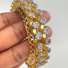Bridal Dual tone Cz diamond bangles 2pcs/CZ Bangles/Bracelet/Indian Party Bangles/CZ stone bangle/Indian wedding/bridal jewelry
