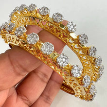 Bridal Dual tone Cz diamond bangles 2pcs/CZ Bangles/Bracelet/Indian Party Bangles/CZ stone bangle/Indian wedding/bridal jewelry