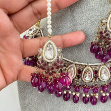 Purple Kundan Necklace Set/ Kundan Choker/ Bollywood Jewelry/ Indian jewelry/ Pakistani necklace/ punjabi /bridal necklace/indian wedding
