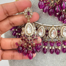 Purple Kundan Necklace Set/ Kundan Choker/ Bollywood Jewelry/ Indian jewelry/ Pakistani necklace/ punjabi /bridal necklace/indian wedding