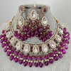 Purple Kundan Necklace Set/ Kundan Choker/ Bollywood Jewelry/ Indian jewelry/ Pakistani necklace/ punjabi /bridal necklace/indian wedding