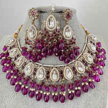 Purple Kundan Necklace Set/ Kundan Choker/ Bollywood Jewelry/ Indian jewelry/ Pakistani necklace/ punjabi /bridal necklace/indian wedding